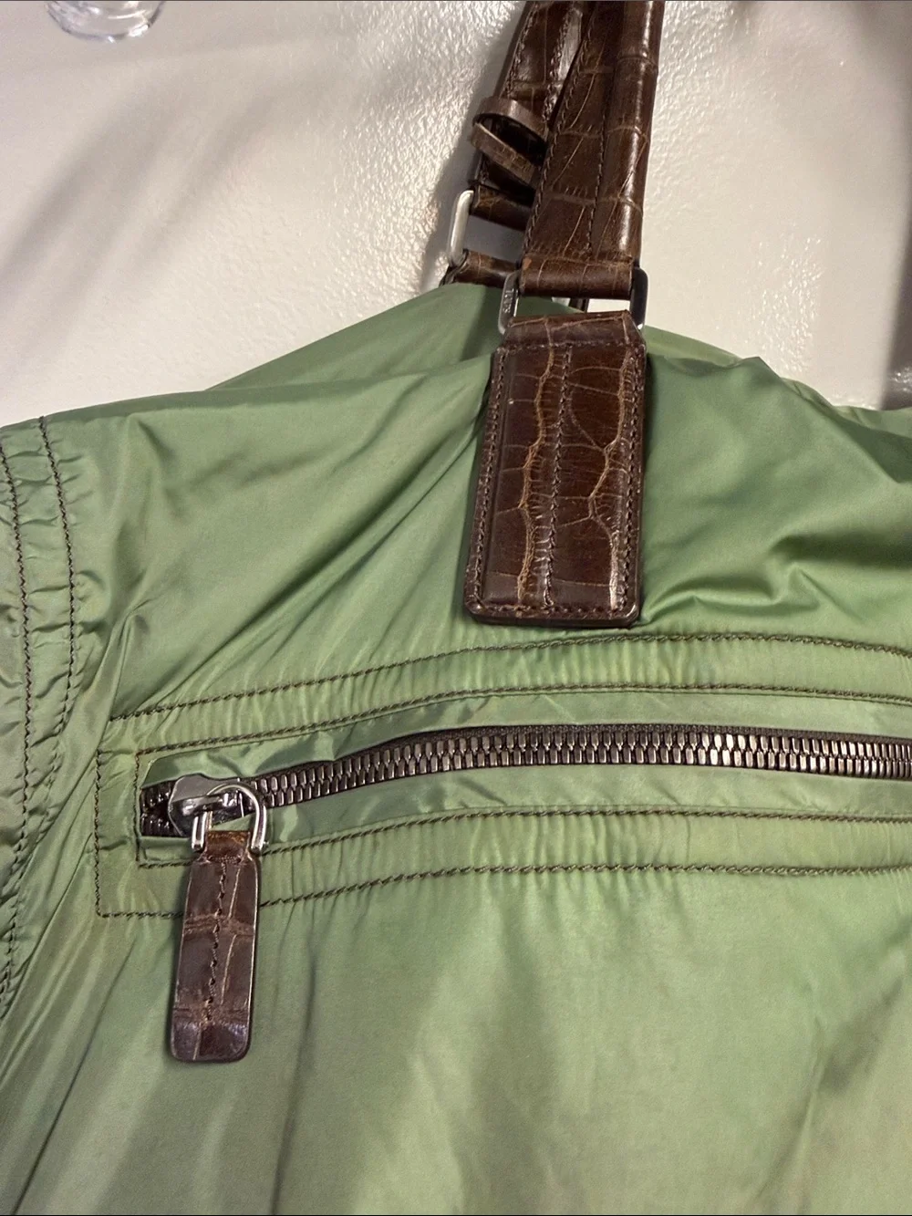 Tods crocodile fabric pocket